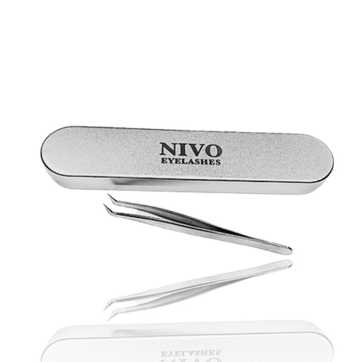 פינצטה זוית ארוכה להדבקת ריסים NIVO